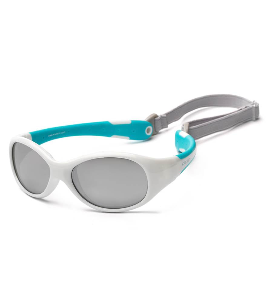 Koolsun Flex Baby Sunglasses (0-3 yrs) White AQUA - Tiny Tots Baby Store 