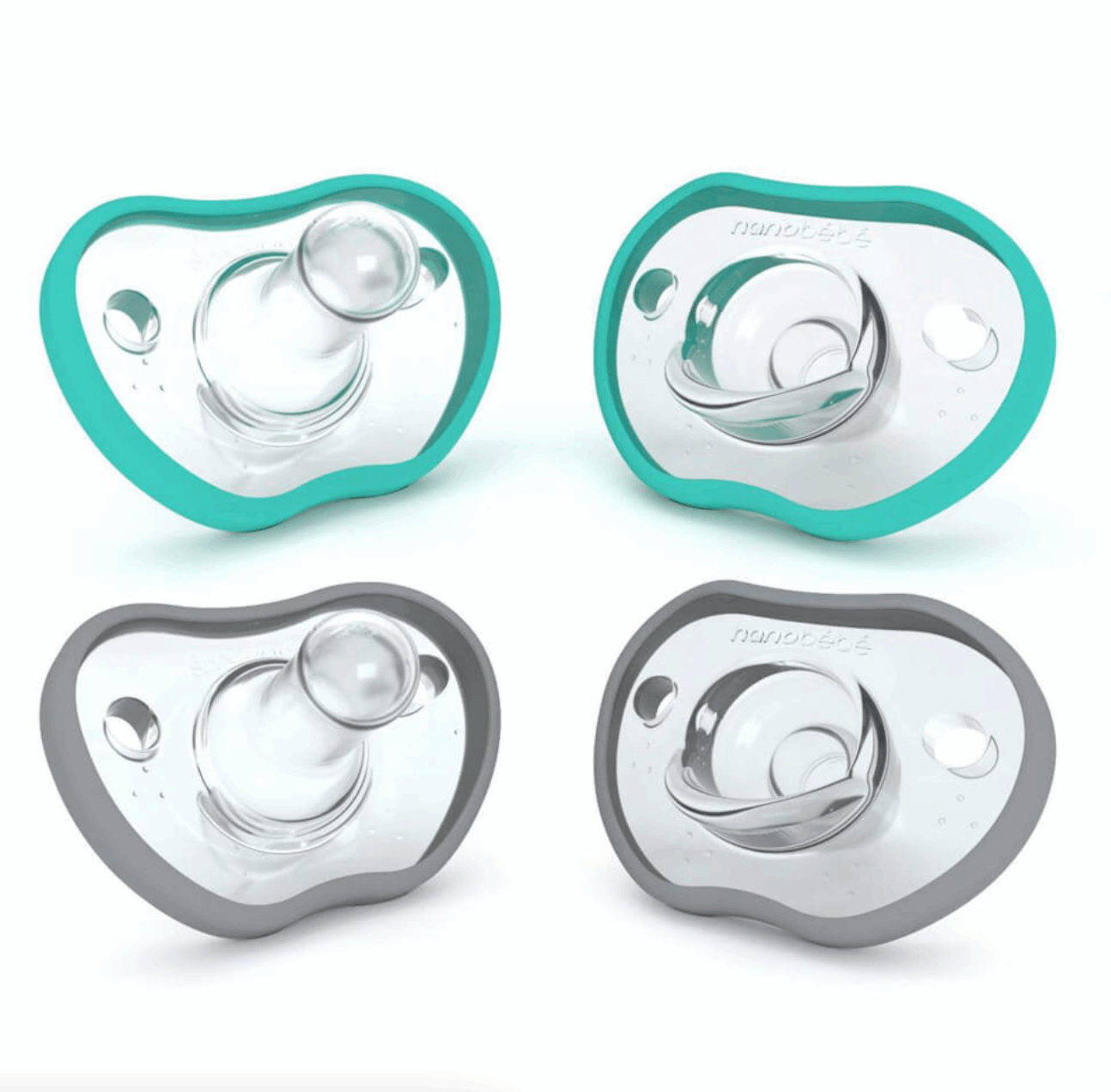 Nanobebe Flexy Pacifier Four-Pack 0-3 months TEAL - Tiny Tots Baby Store 