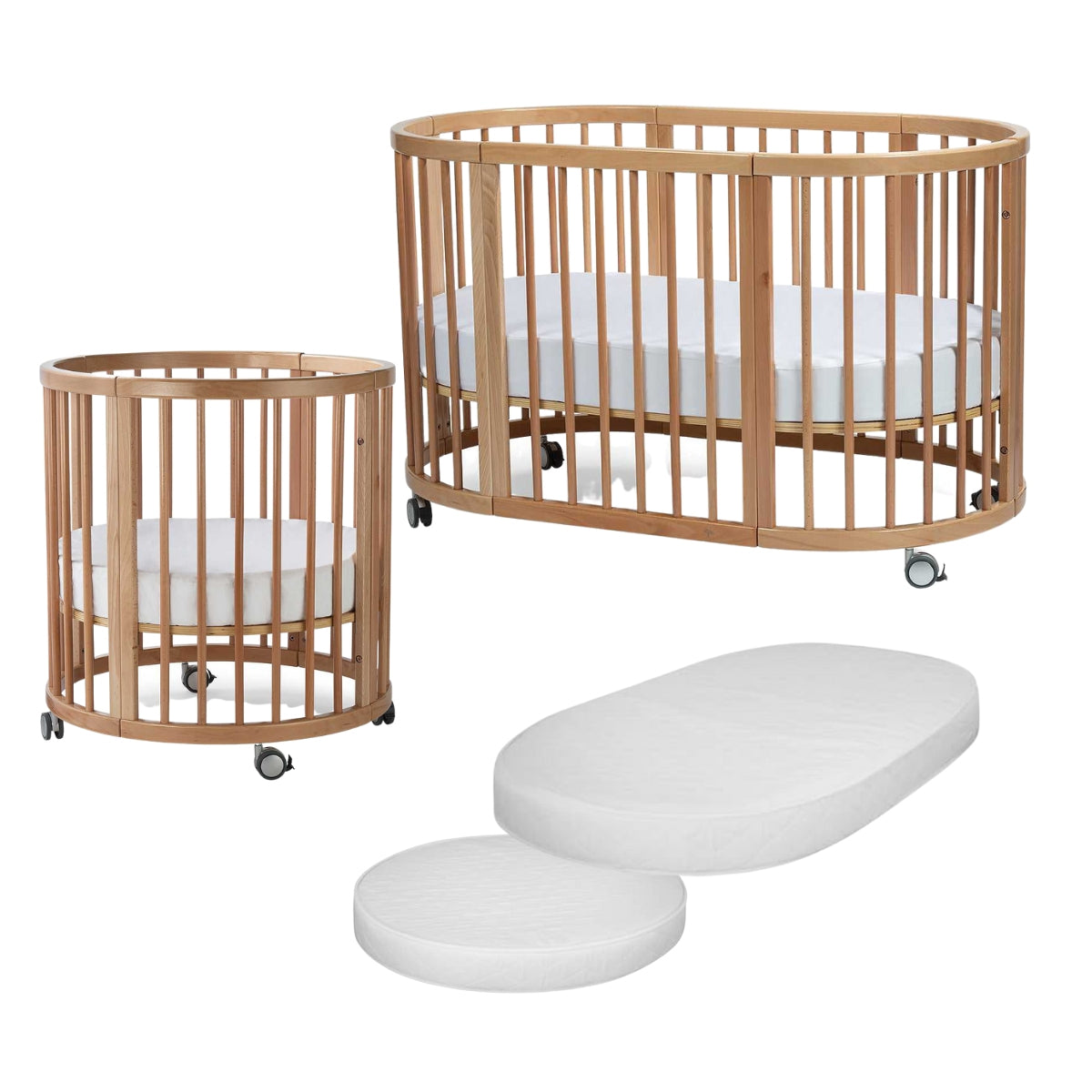 Lolli Sprout Cot 4 in 1 Natural with Mattress - Tiny Tots Baby Store 