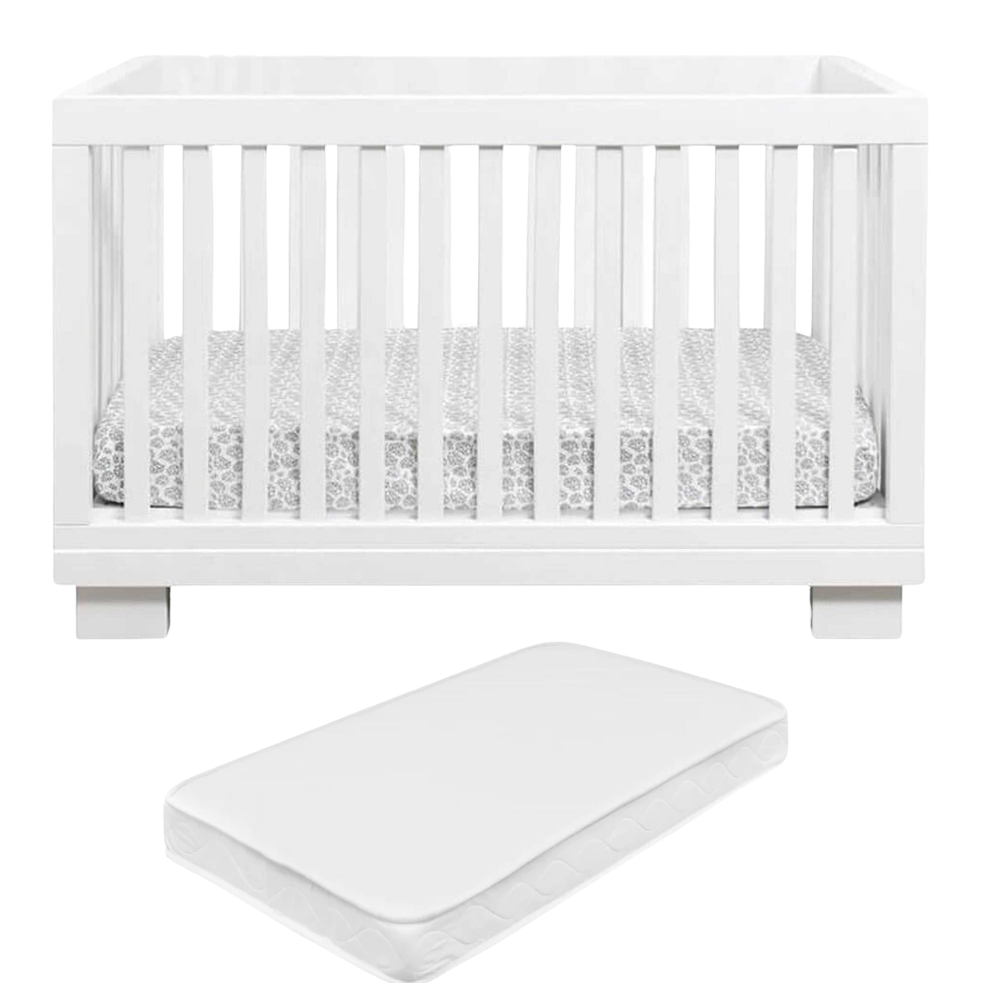Cocoon Aston Cot with mattress -4 in 1 White - Tiny Tots Baby Store 