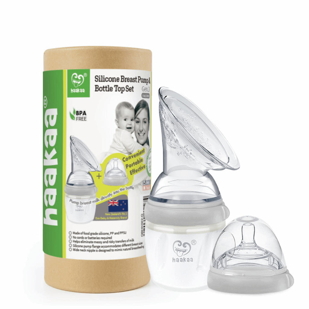 Haakaa Gen 3 Breast Pump & Bottle Set - 160ml - Grey - Tiny Tots Baby Store 