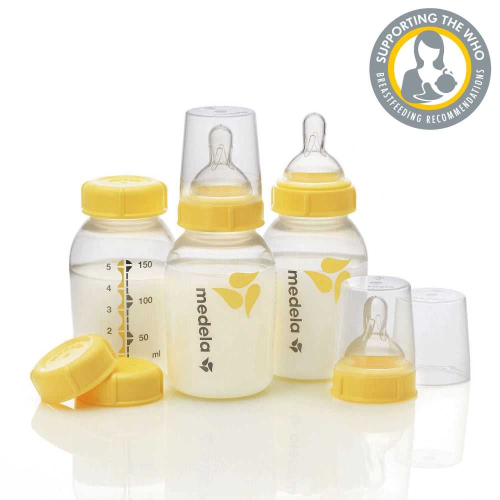 Medela Breastmilk Bottle 150ml with Wide Base Teat 3pk - Tiny Tots Baby Store 