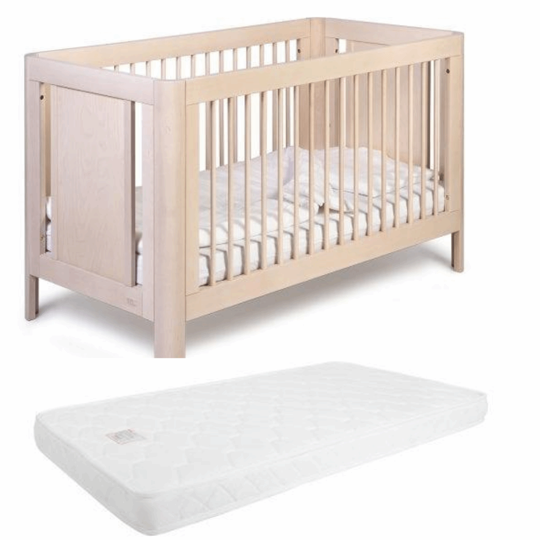 Troll Sun Cot - Whitewash and Mattress Package