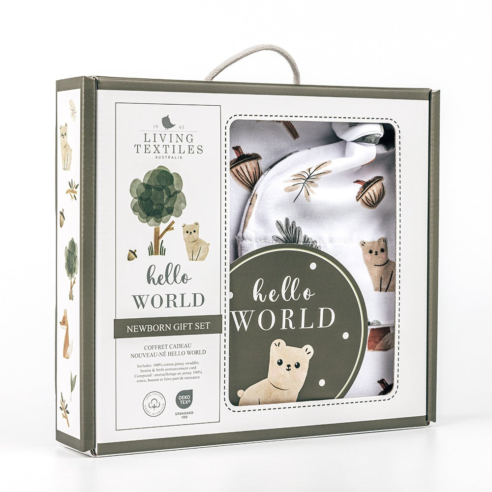 Living Textiles Hello World Gift Set - Forest Retreat - Tiny Tots Baby Store 