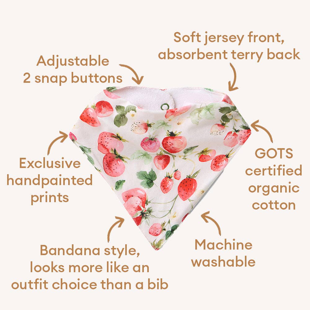 Snuggle Hunny - Strawberry Organic Dribble Bib