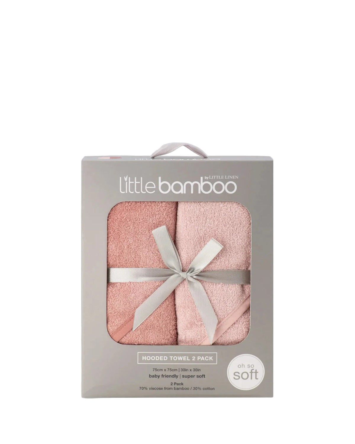 Little Bamboo Baby Hooded Towels 2PK - Dusty Rose