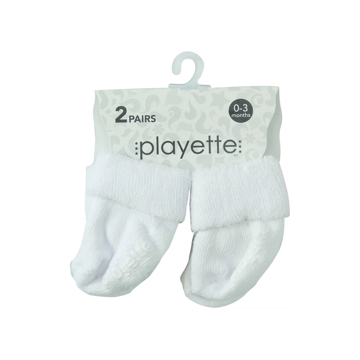 Playette 2 Pack Essential Bootie Socks White