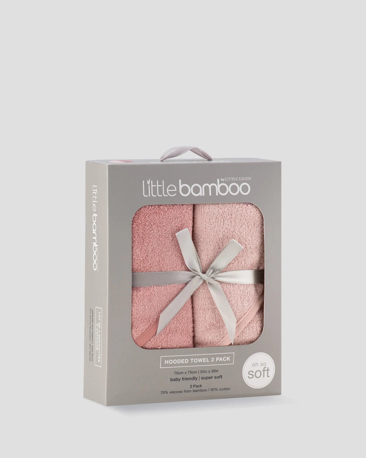 Little Bamboo Baby Hooded Towels 2PK - Dusty Rose