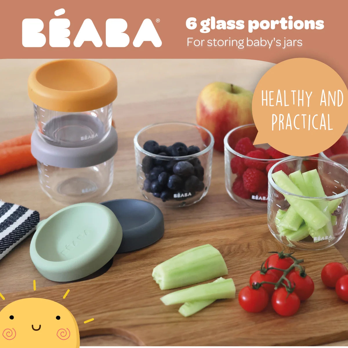 Beaba 150ml Glass Containers - 6 Pack