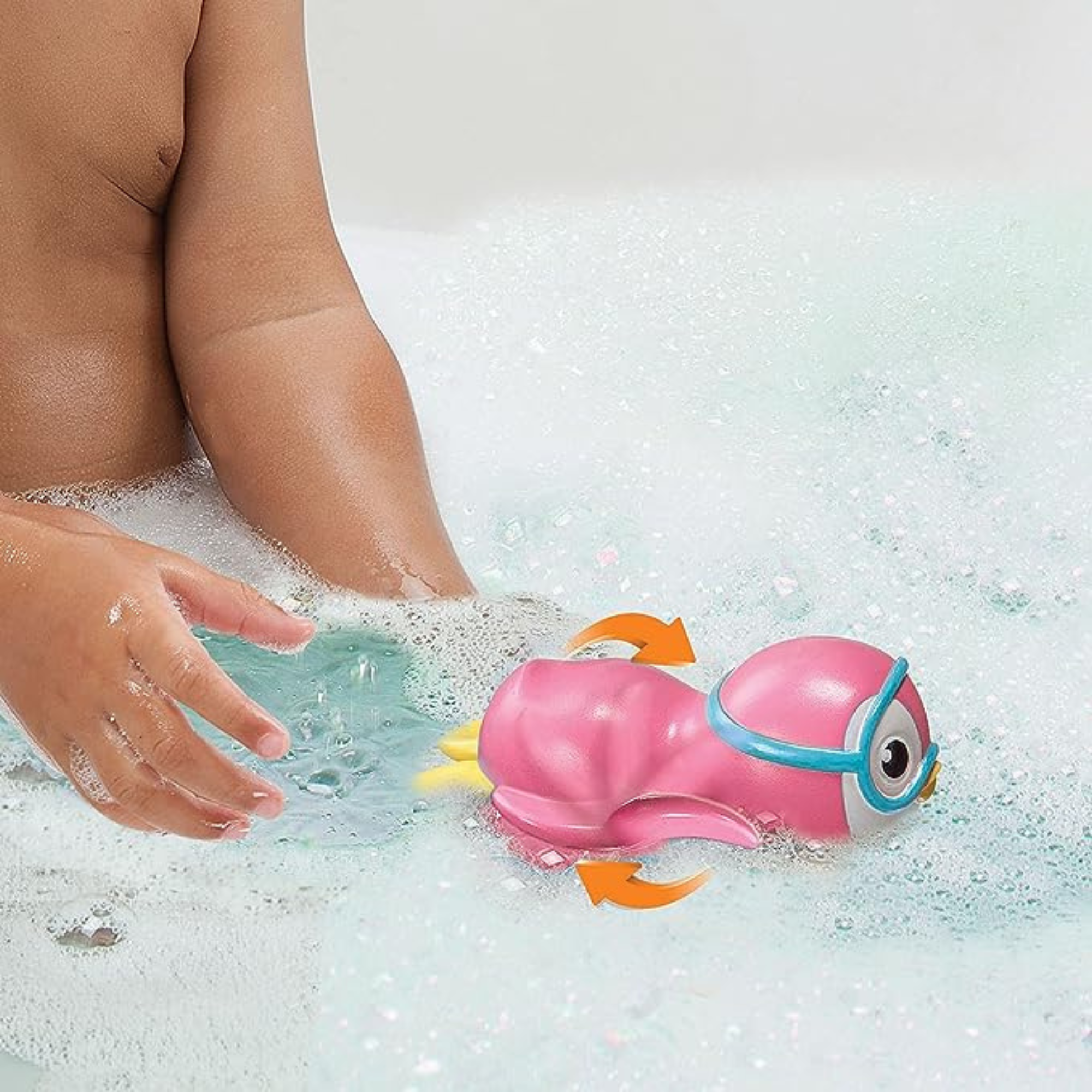 Munchkin Wind Up Swimming Penguin Pink - Tiny Tots Baby Store 