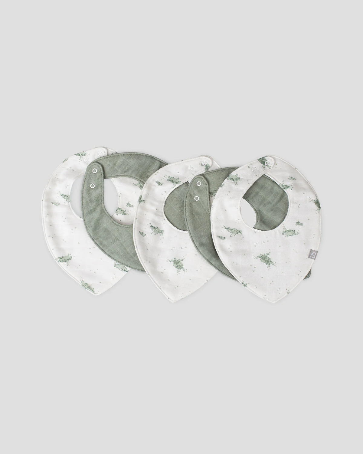 Little Bamboo Baby Muslin Bib 5PK - Turtle Bay