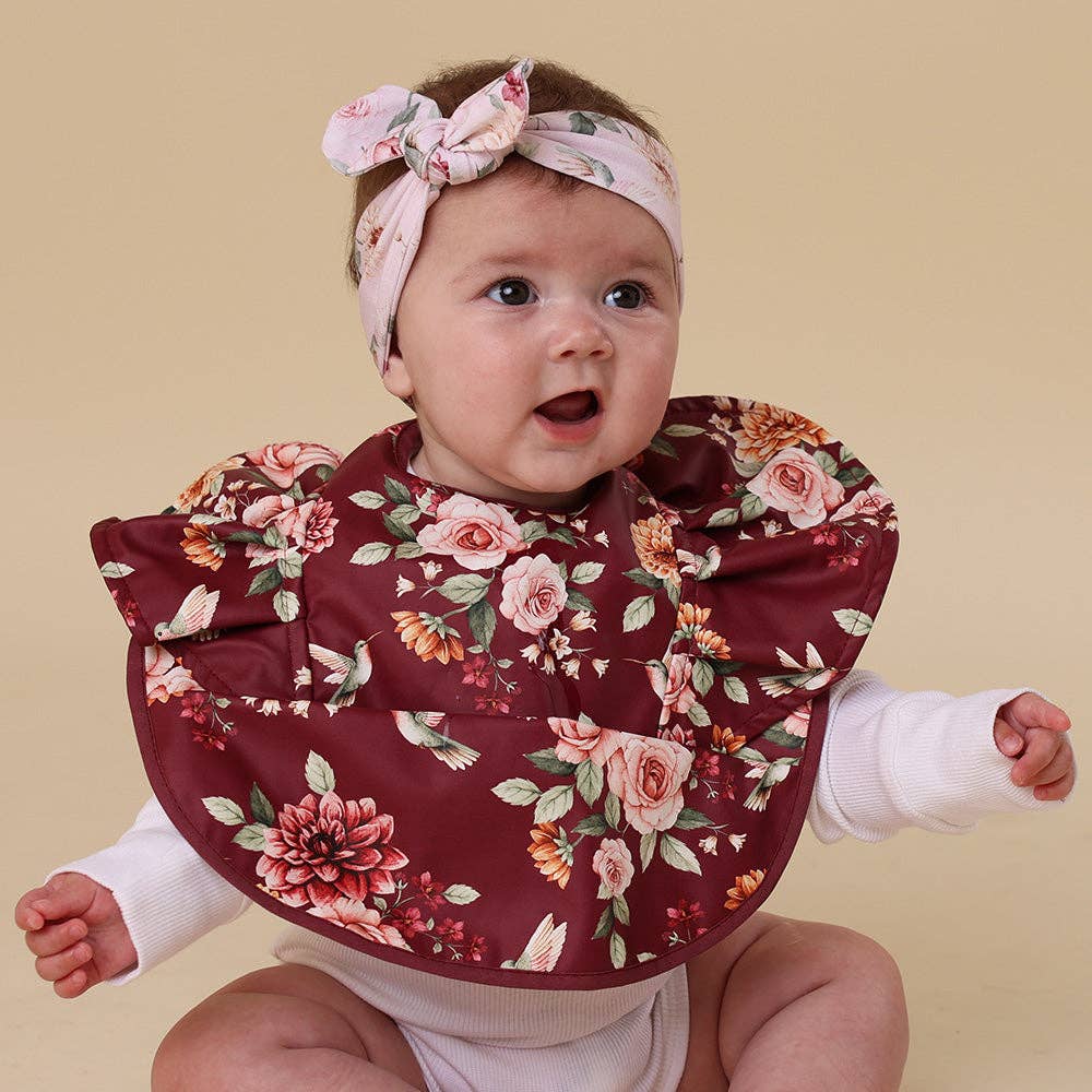 Snuggle Hunny - Floral Flutter Frill Snuggle Bib