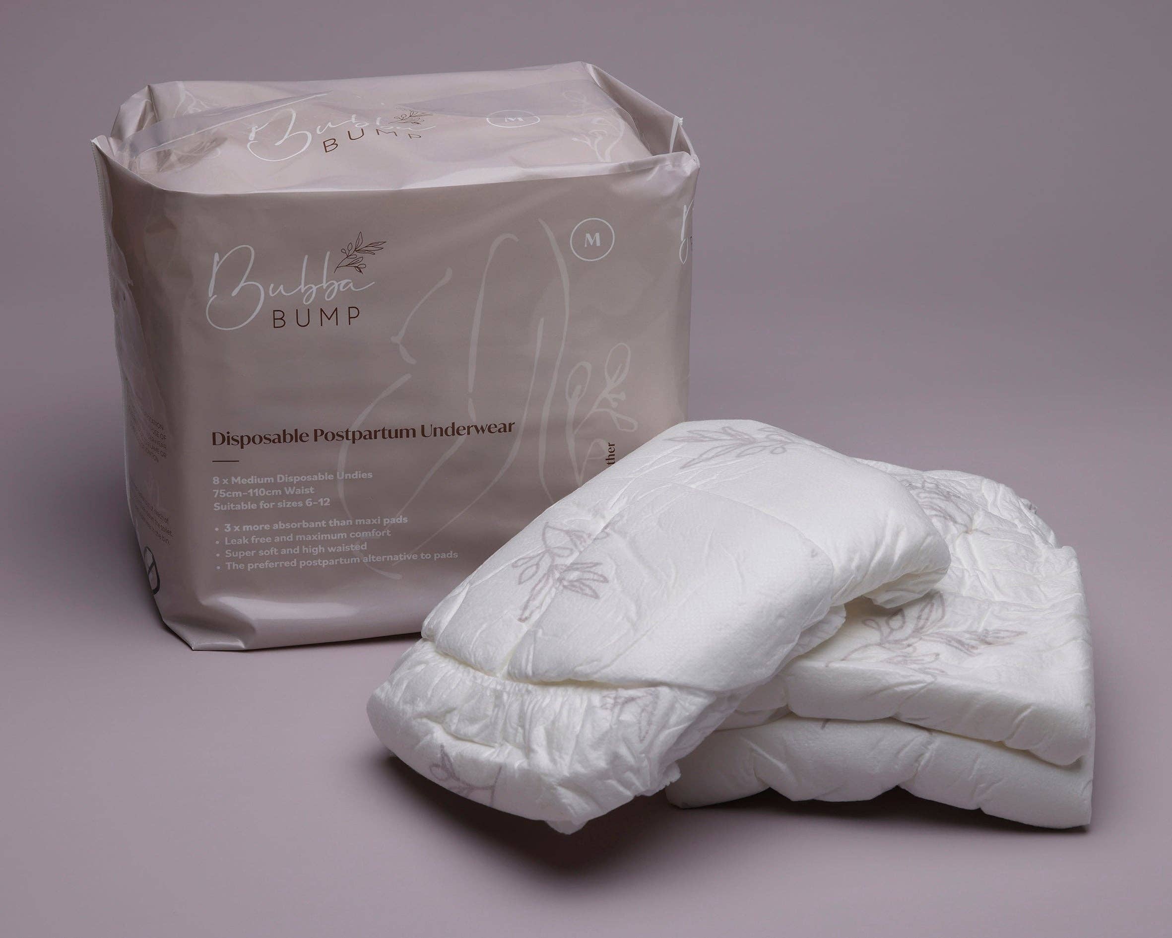 Bubba Bump - Disposable Postpartum Underwear - One Pack (8 Pairs) / Medium (6-12)