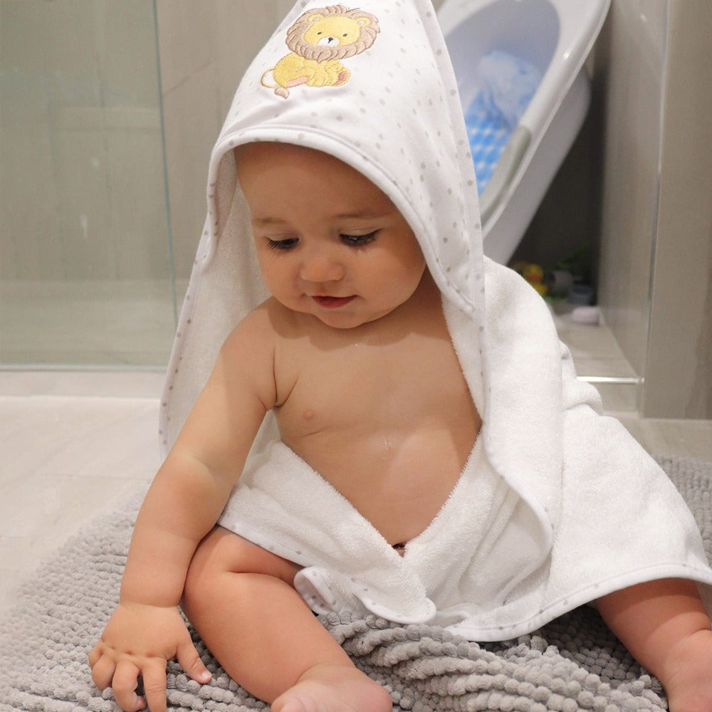 Hooded Towel - Pitter Patter Lion - Tiny Tots Baby Store 