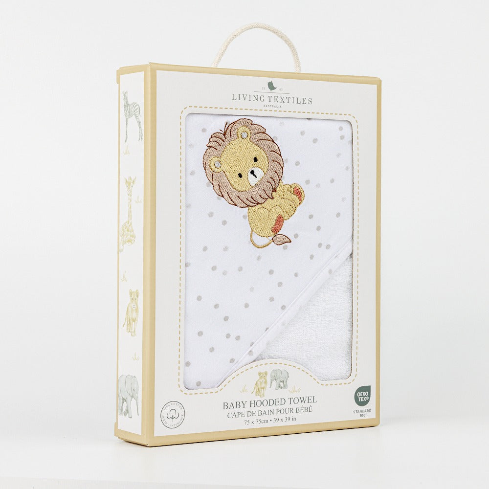 Hooded Towel - Pitter Patter Lion - Tiny Tots Baby Store 