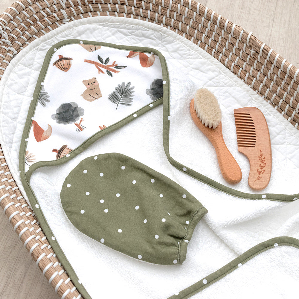 Living Textiles 4pc Baby Bath Gift Set - Forest Retreat - Tiny Tots Baby Store 