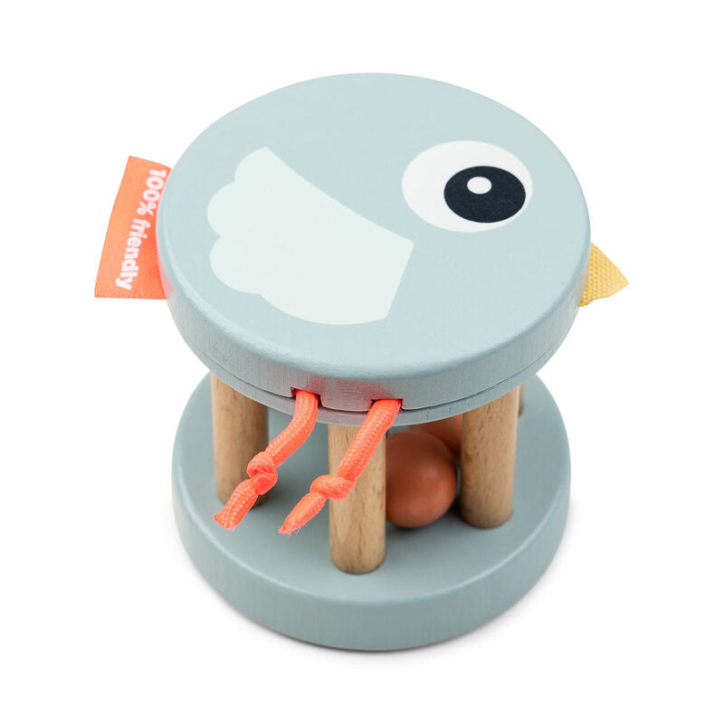 Done by Deer Wooden Bell Rattle – Birdee - Tiny Tots Baby Store 