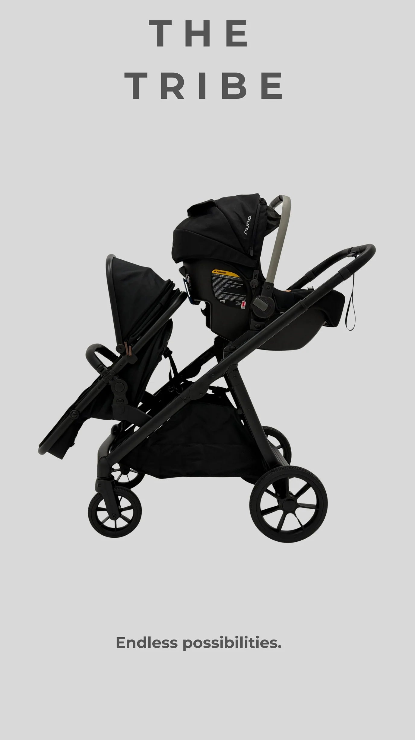 The Tribe Stroller - Frame and Carrycot/Toddler Seat 