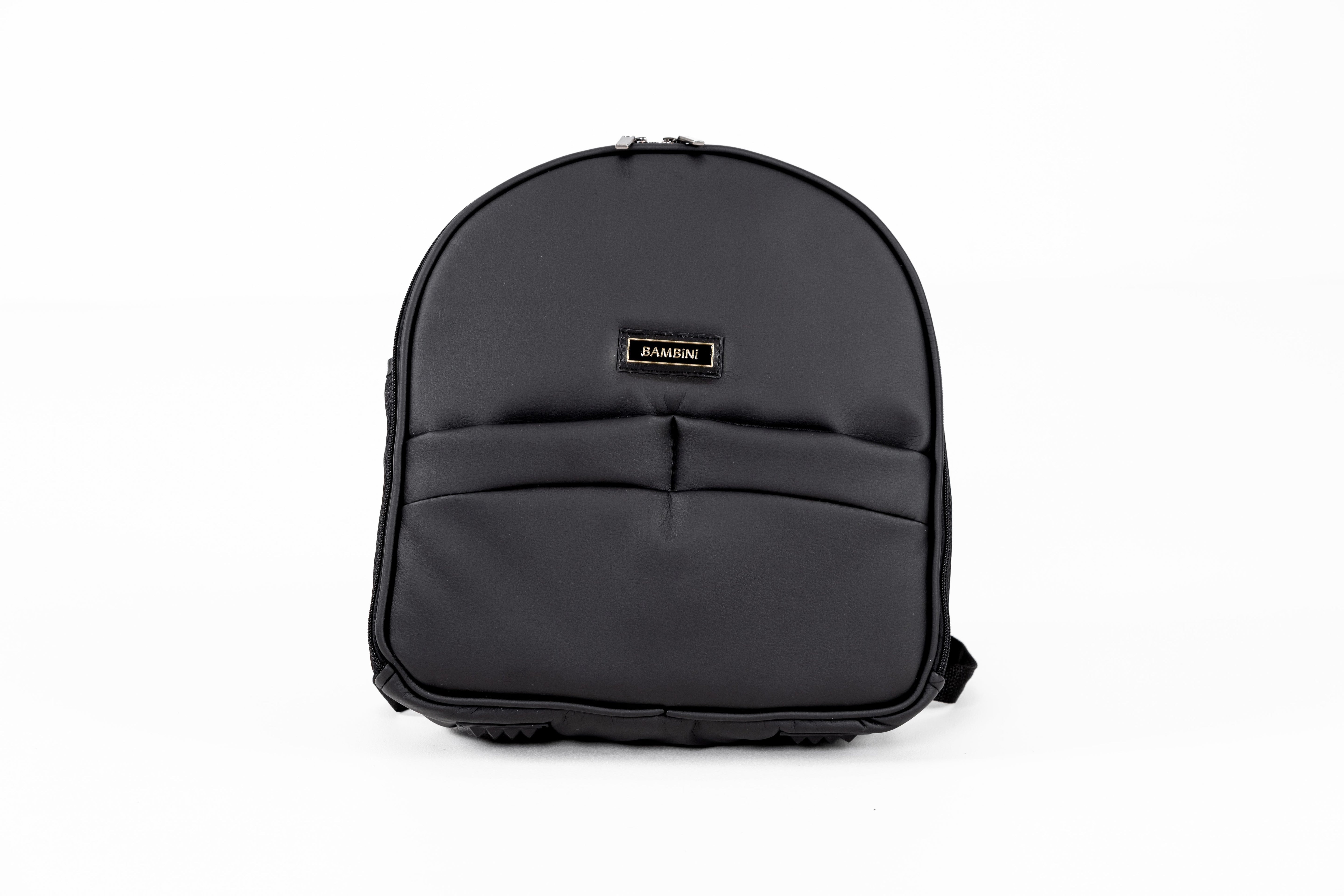 Black dome-shaped backpack for Bambini Lisbon Noah Gold baby strollers