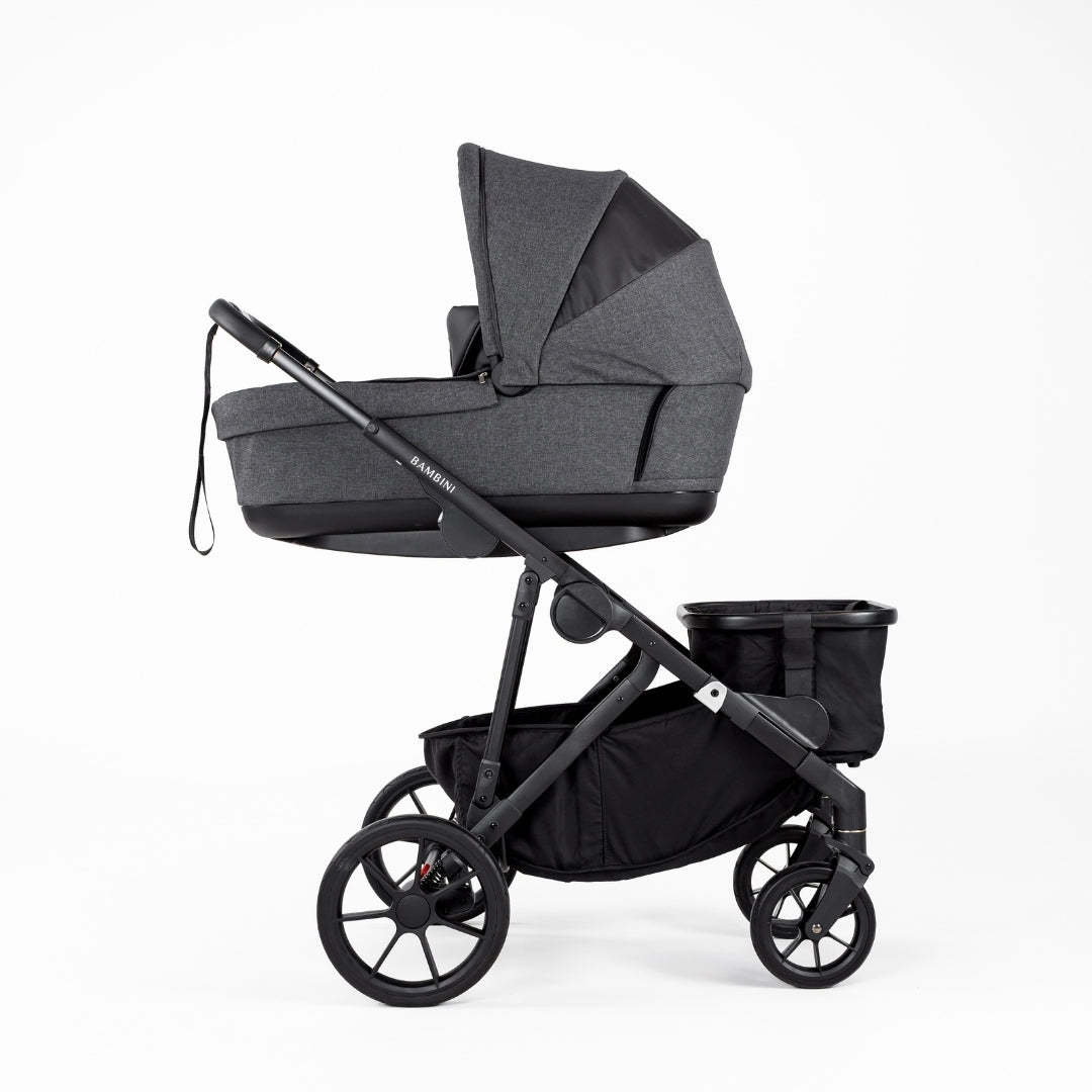 Gray Bambini LISBON pram baby stroller with bassinet for toshi baby, ideal for todders