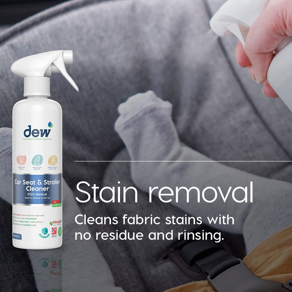 Dew Car Seat & Stroller Cleaner spray for baby strollers and Toshi Baby gear