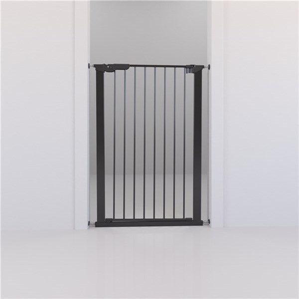 Black metal pet gate for extra tall pets and toshi baby safety in DogSpace BONNIE