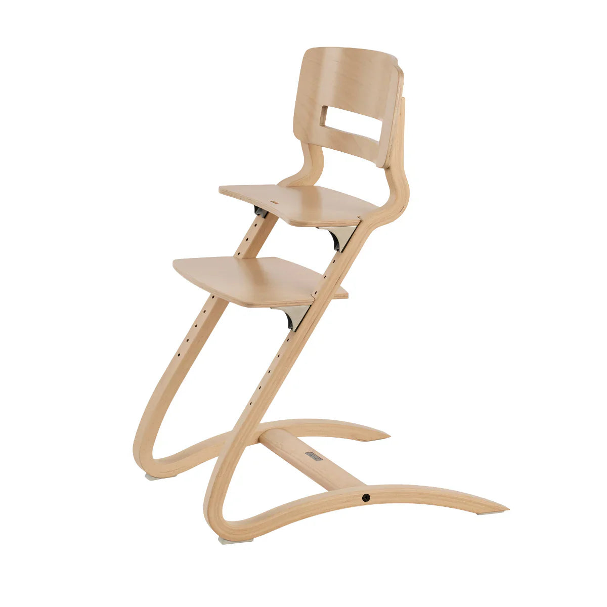 Adjustable wooden high chair perfect for Leander Louie Highchair and Toshi Baby Romper fun