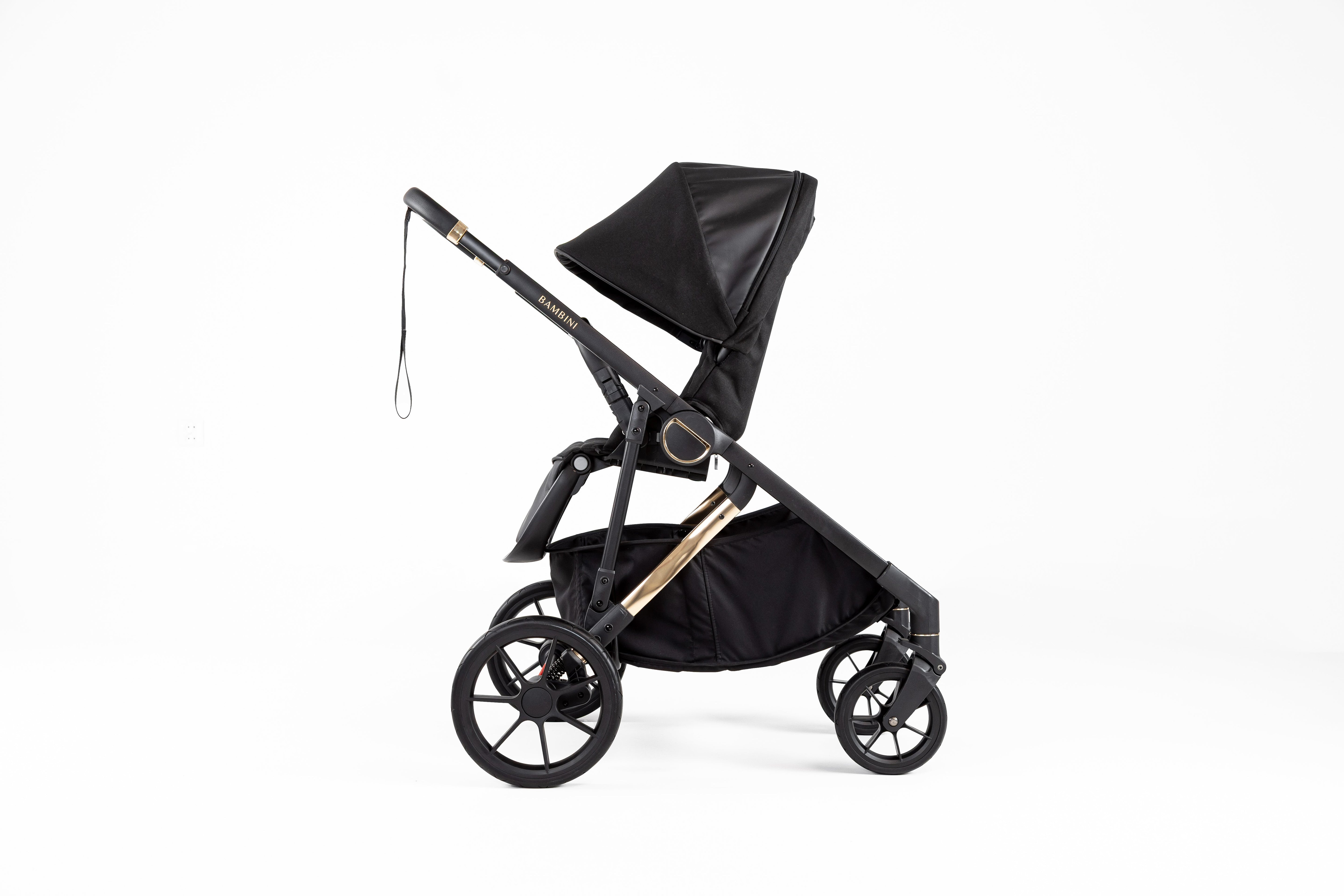 Black and gold stroller from Bambini LISBON Pram NOAH Gold Baby Strollers