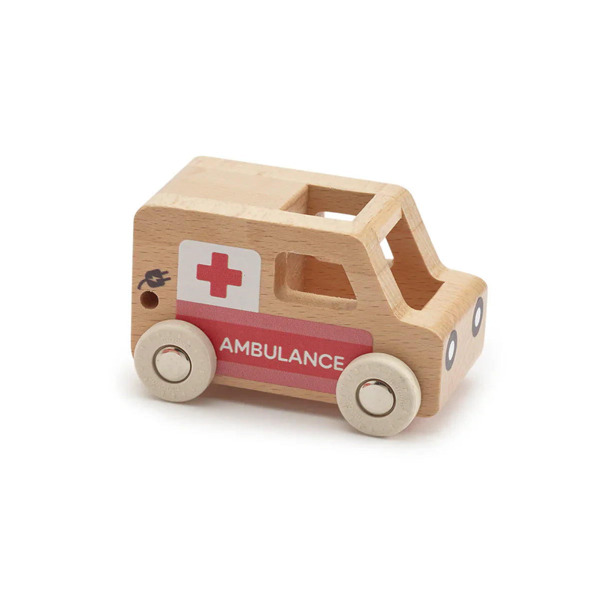 Wooden toy ambulance from Moover Toys Essentials perfect for baby strollers play