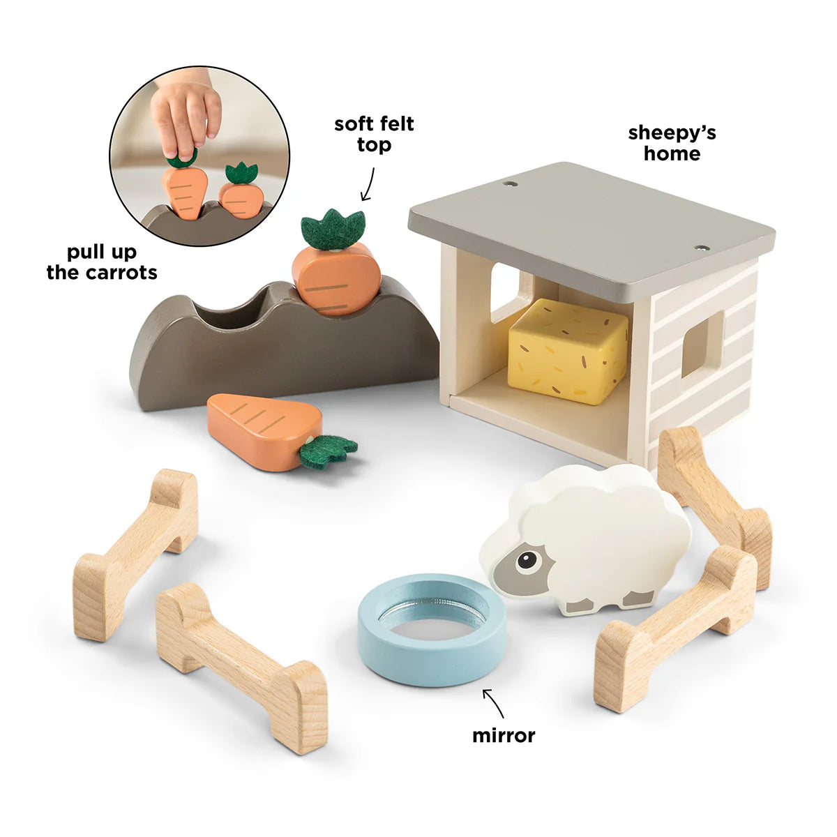 Done by Deer Tiny Farm Play Set Sheepy 