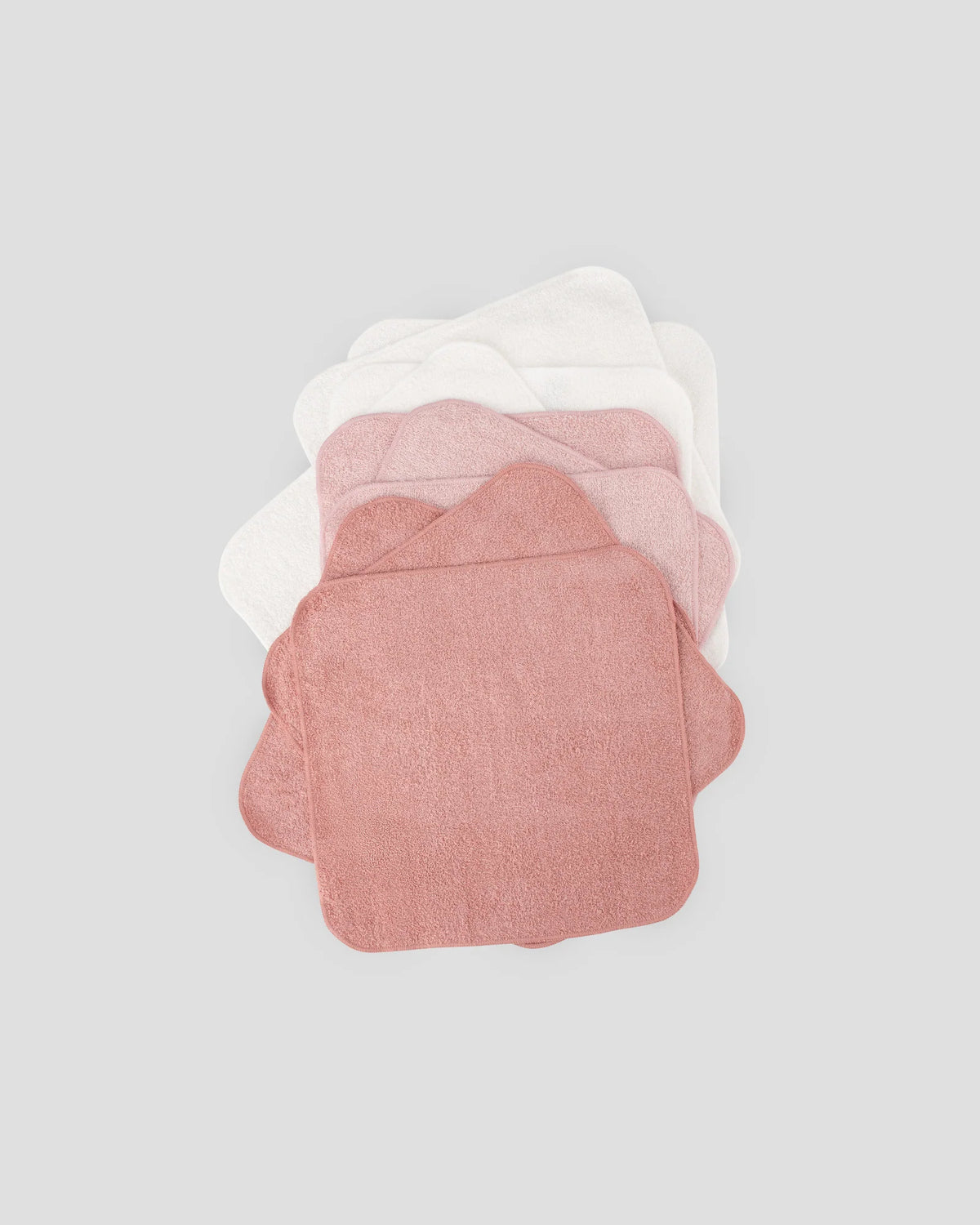 Little Bamboo Baby Towelling Washers 10PK - Dusty Rose