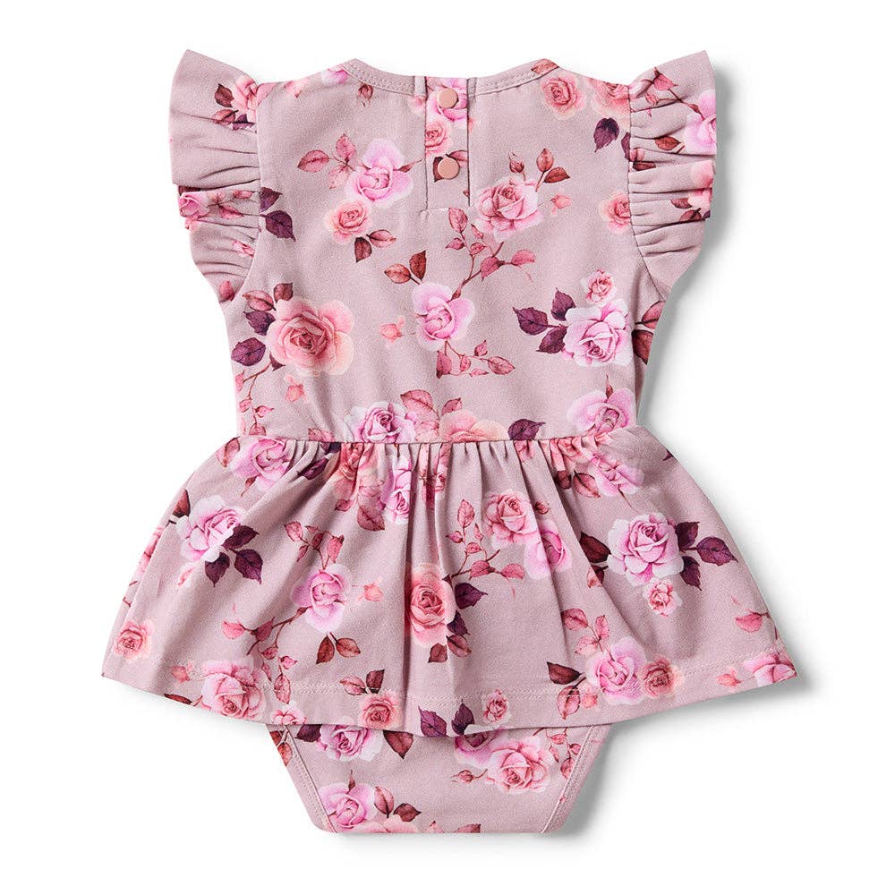Snuggle Hunny - Blossom Short Sleeve Organic Dress - 0-3 Months (000) 