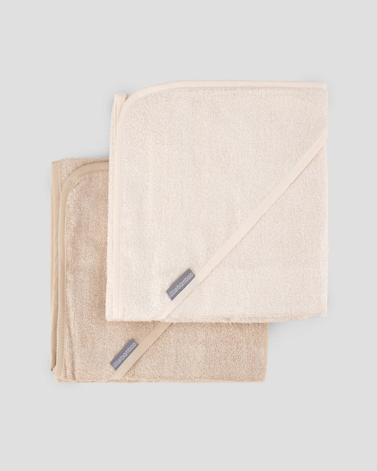 Little Bamboo Baby Hooded Towels 2PK - Iced Coffee
