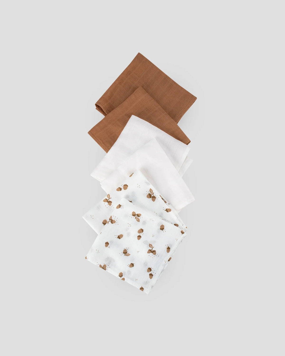 Little Bamboo Muslin Washers 6Pk - Iced Coffee