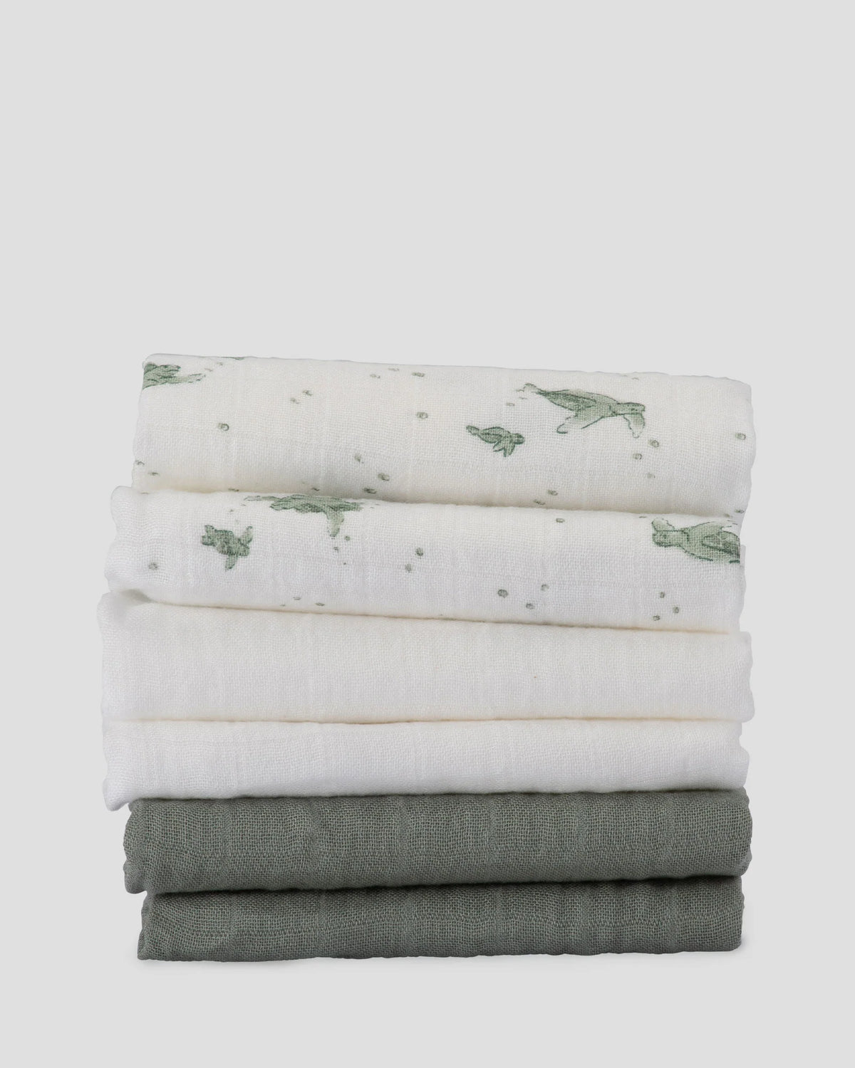 Little Bamboo Baby Muslin Washers 6Pk - Turtle Bay