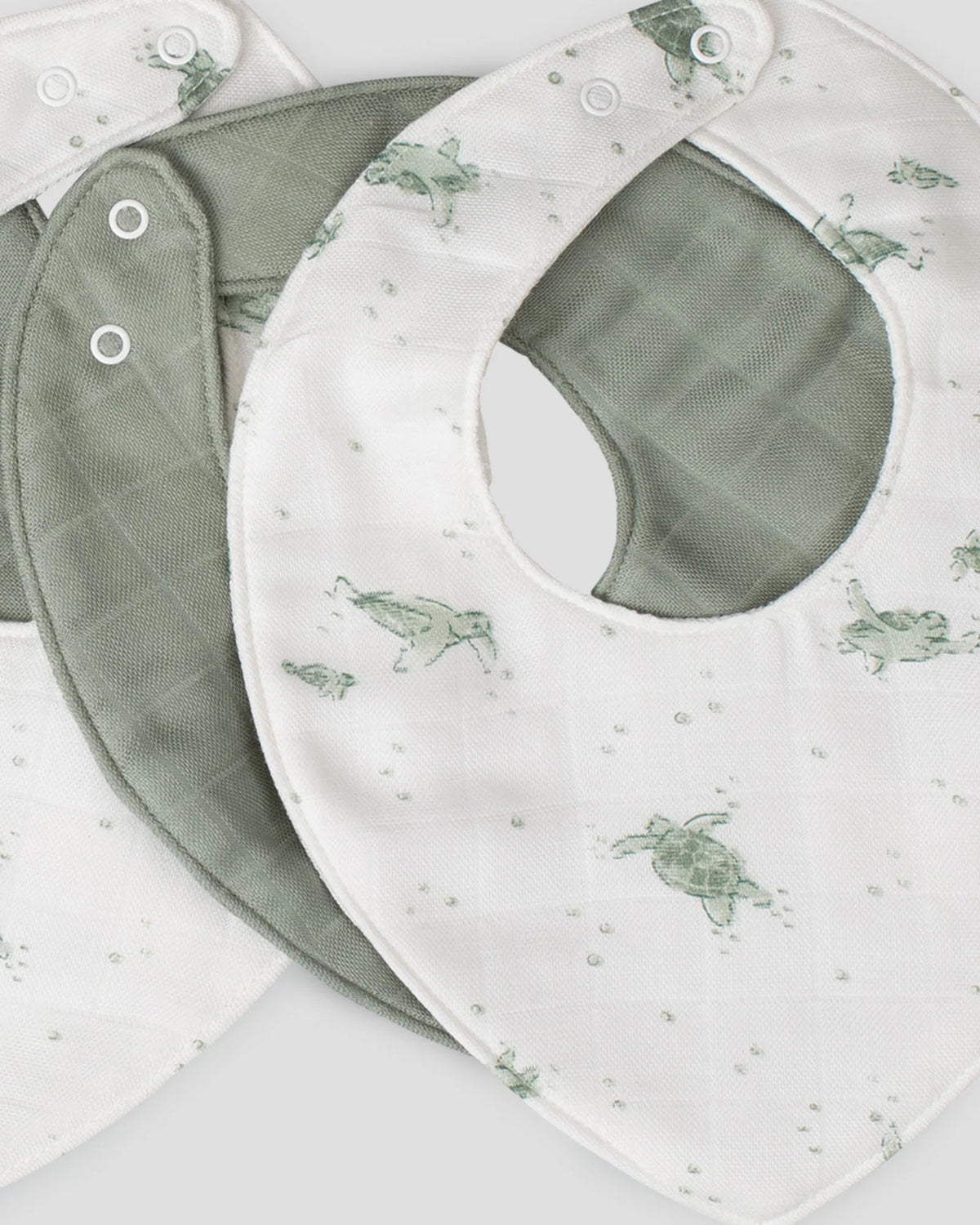 Little Bamboo Baby Muslin Bib 5PK - Turtle Bay
