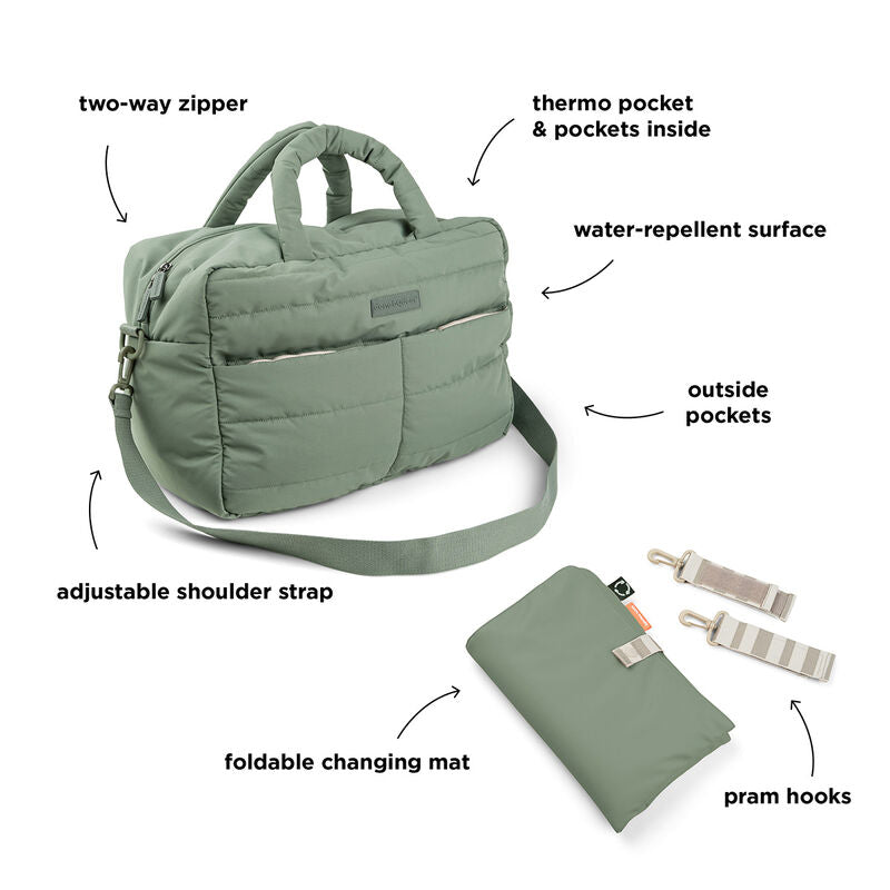 Done by Deer Quilted Changing Bag – Green ( Pre-Order)