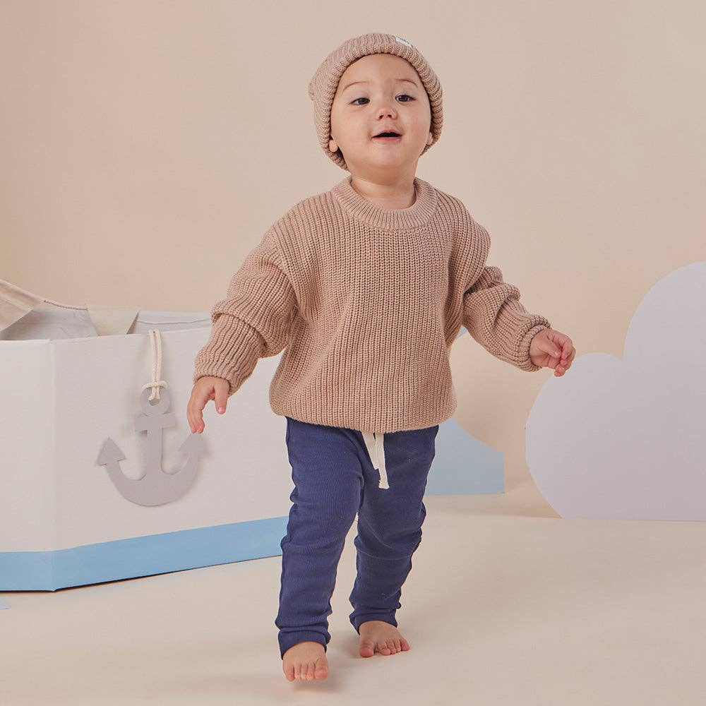 Snuggle Hunny - Hazelnut Oversized Cotton Knit Jumper - 3-6 Months (00)