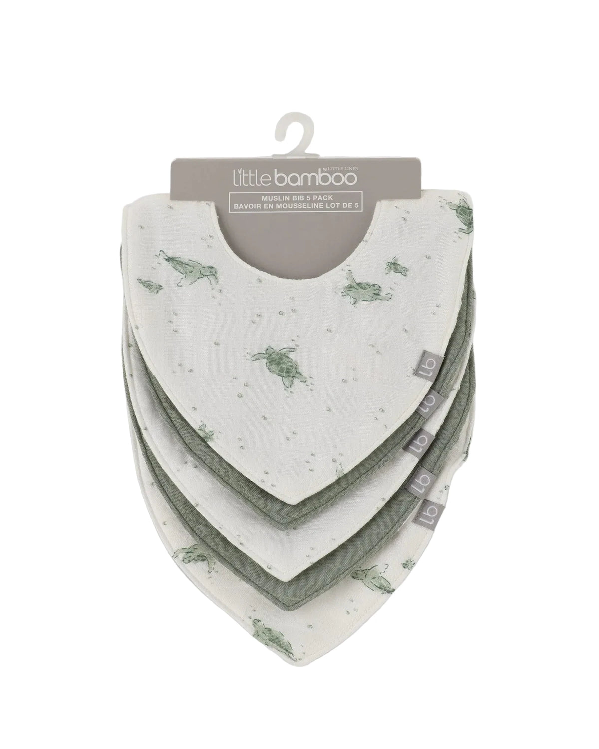 Little Bamboo Baby Muslin Bib 5PK - Turtle Bay