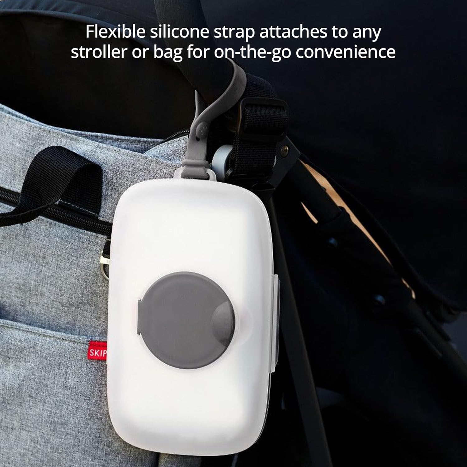 Skip Hop On-the-Go Snug Seal Baby Wipes Case, Grey