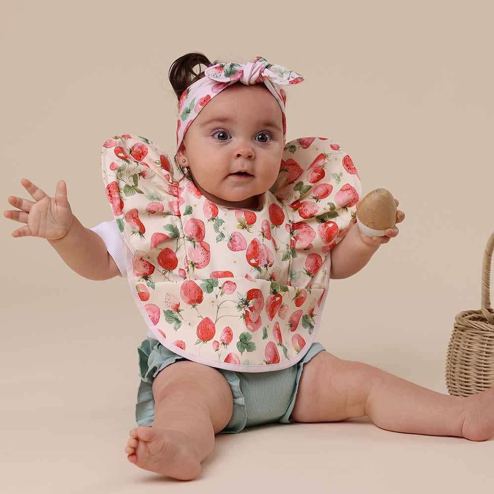 Snuggle Hunny - Strawberry Frill Snuggle Bib