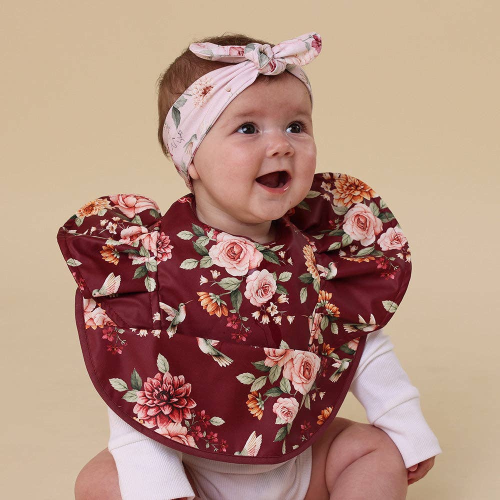 Snuggle Hunny - Floral Flutter Frill Snuggle Bib