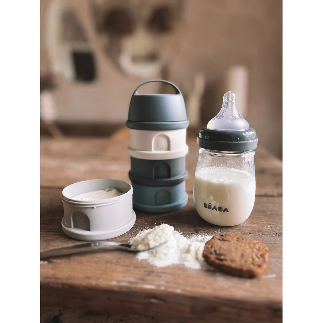 Beaba Formula and Snacks Container - MINERAL GREY/BLUE