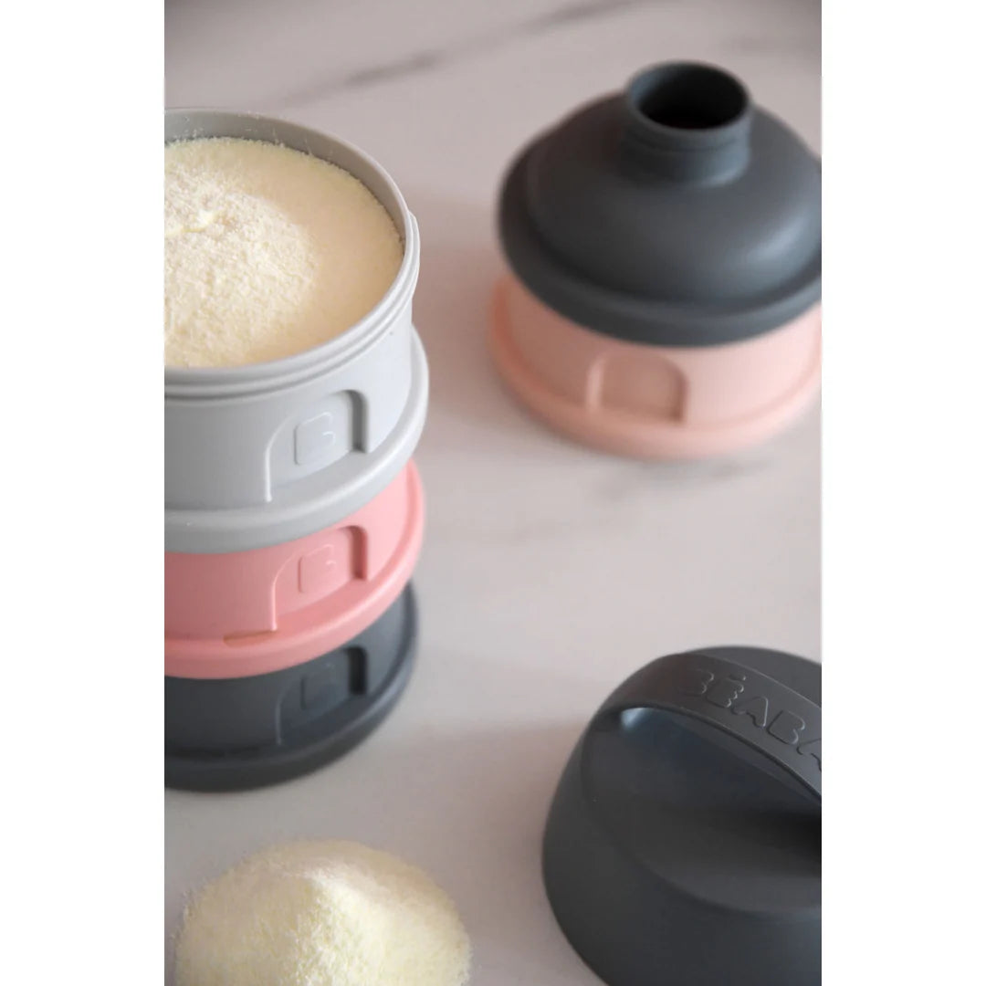 Beaba Formula and Snacks Container - MINERAL GREY/PINK