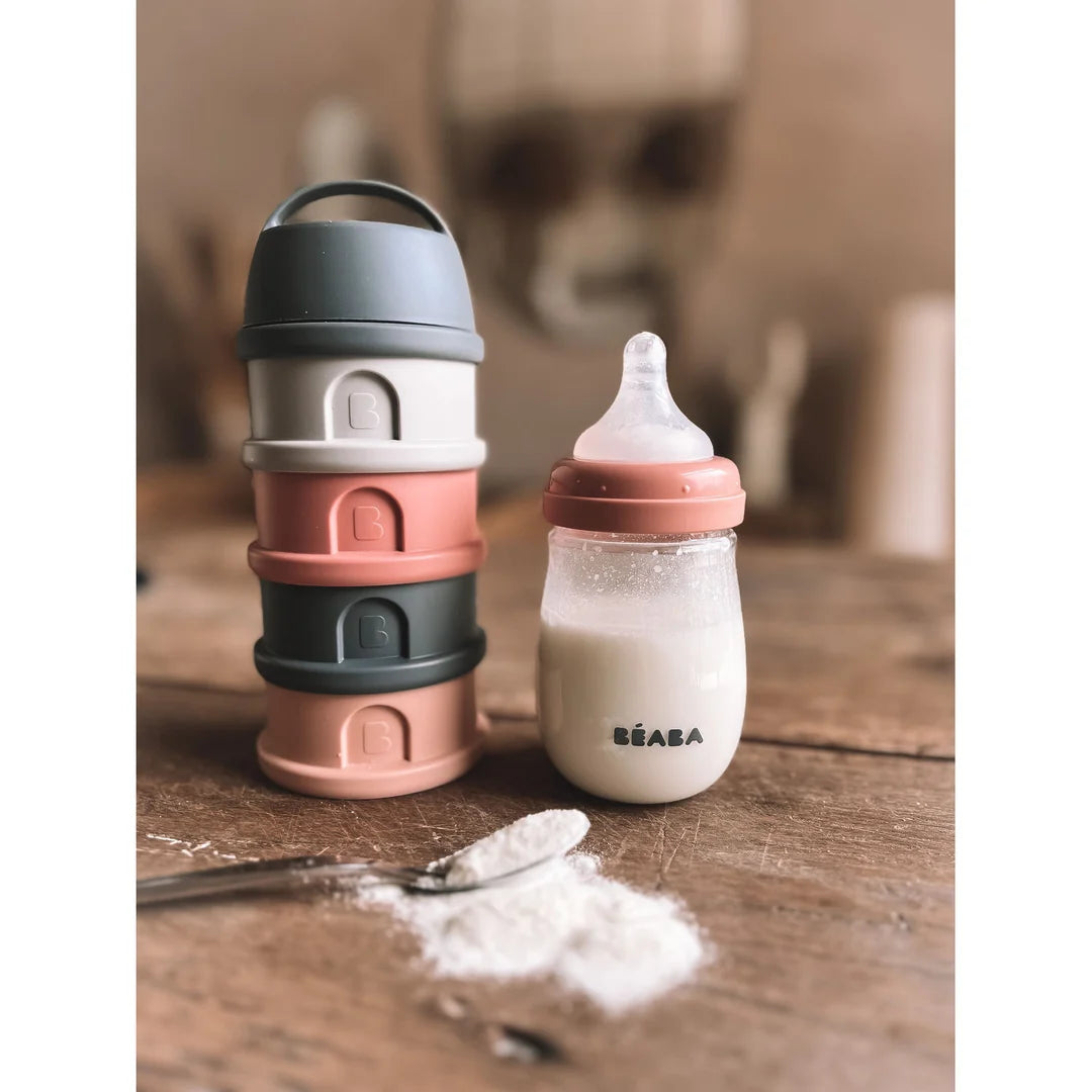 Beaba Formula and Snacks Container - MINERAL GREY/PINK