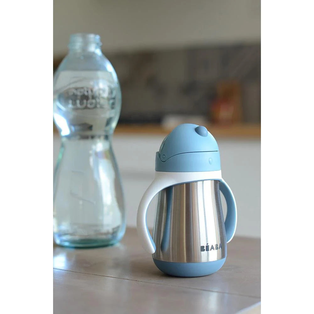 Beaba Stainless Steel Straw Cup 250ML - WINDY BLUE