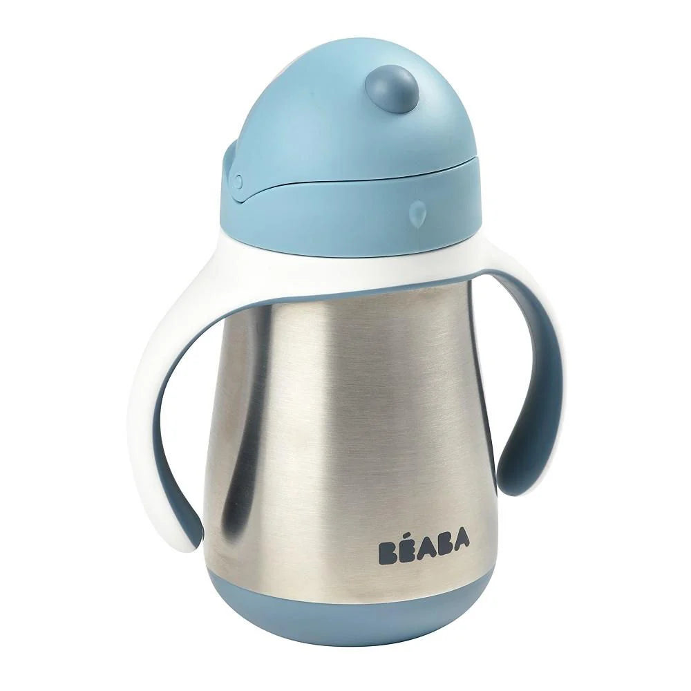 Beaba Stainless Steel Straw Cup 250ML - WINDY BLUE