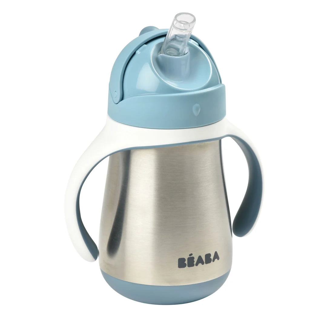 Beaba Stainless Steel Straw Cup 250ML - WINDY BLUE