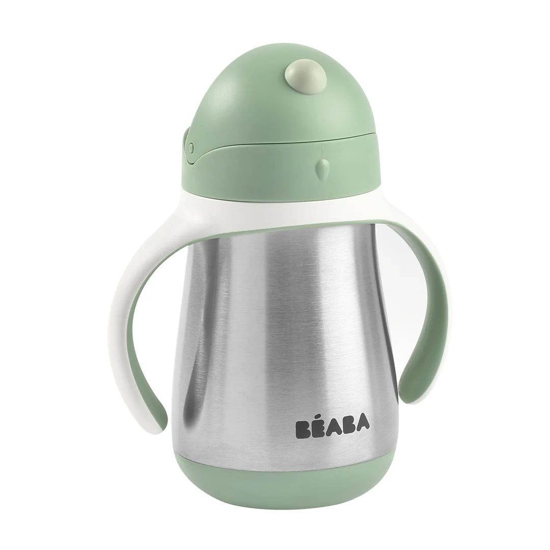 Beaba Stainless Steel Straw Cup 250ml - Sage Green