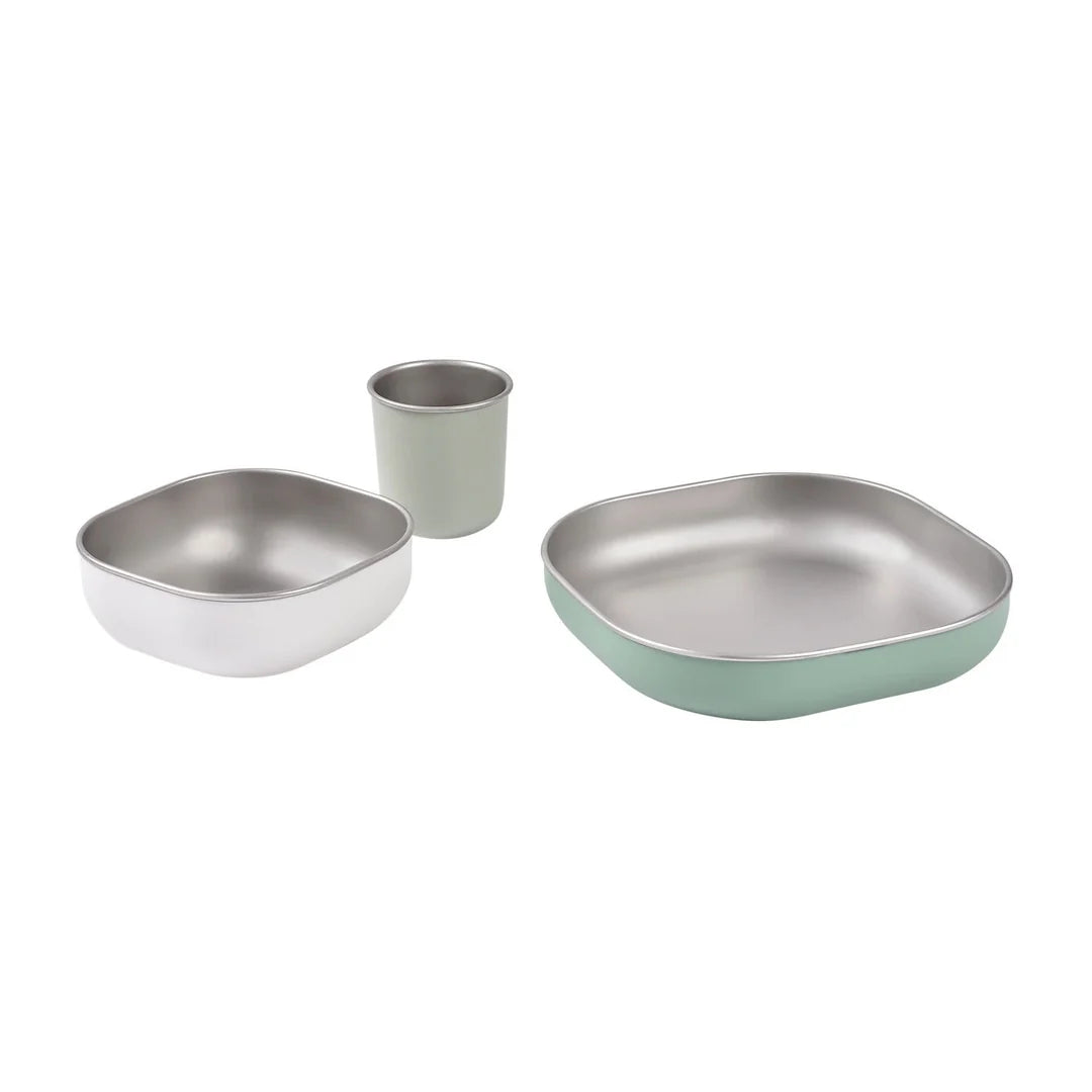 Beaba Stainless Steel Meal Set - SAGE GREEN